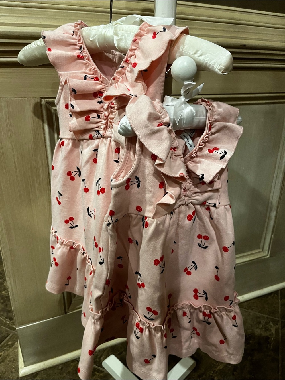 Janie and Jack Pink Cherry Ruffle Sundress 2T & 4T